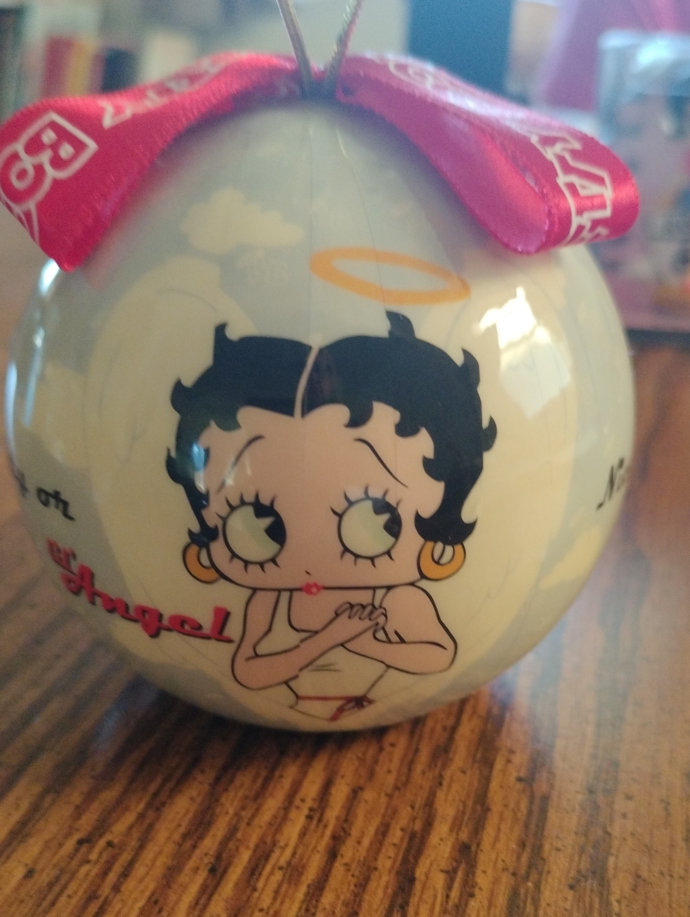 Betty Boop Red and White Decorative Ornament